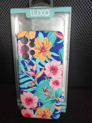   Луксозен силиконов гръб ТПУ LUXO PHOSPHORESCENT CASE за Samsung Galaxy A53 5G A536B розови цветя и птички 